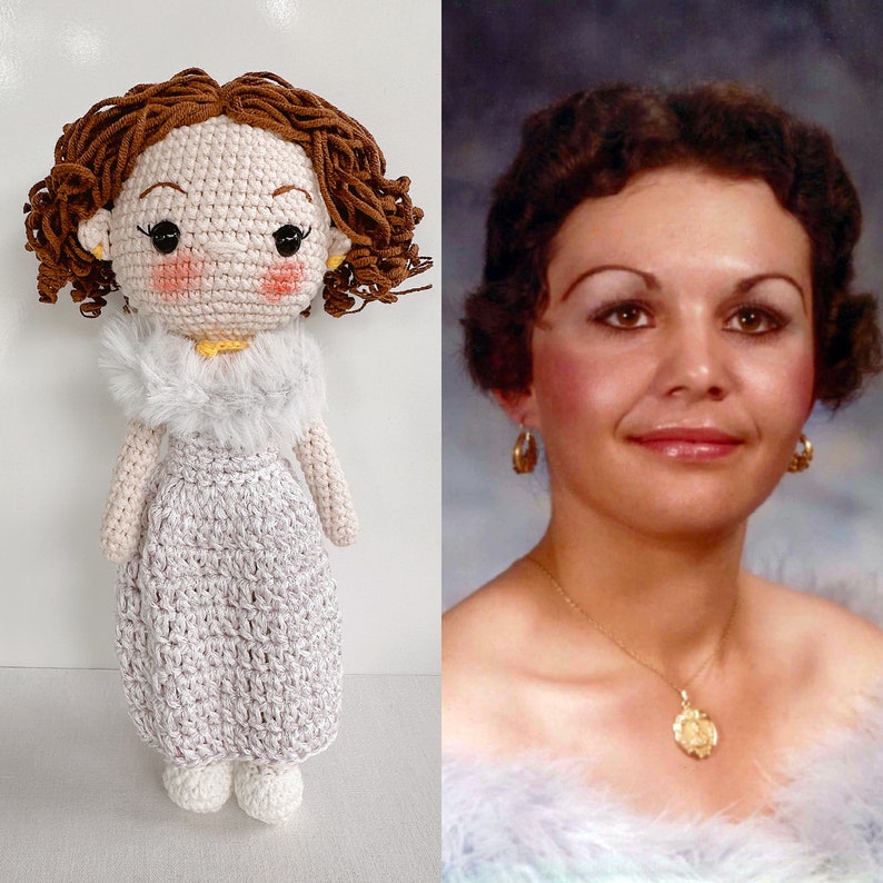 Craftzily - Wiffe Birthday Gift, Crochet Doll from photo, Girlfriend Custom Gift, Custom Crochet Portrait