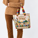 Let Me Tell You About My Jesus Personalized Quilted Tote Bag