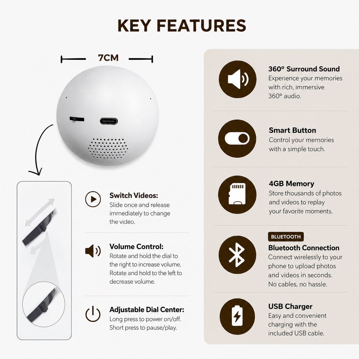 Memory Orb – Photo & Video Keepsake Ball with Sound