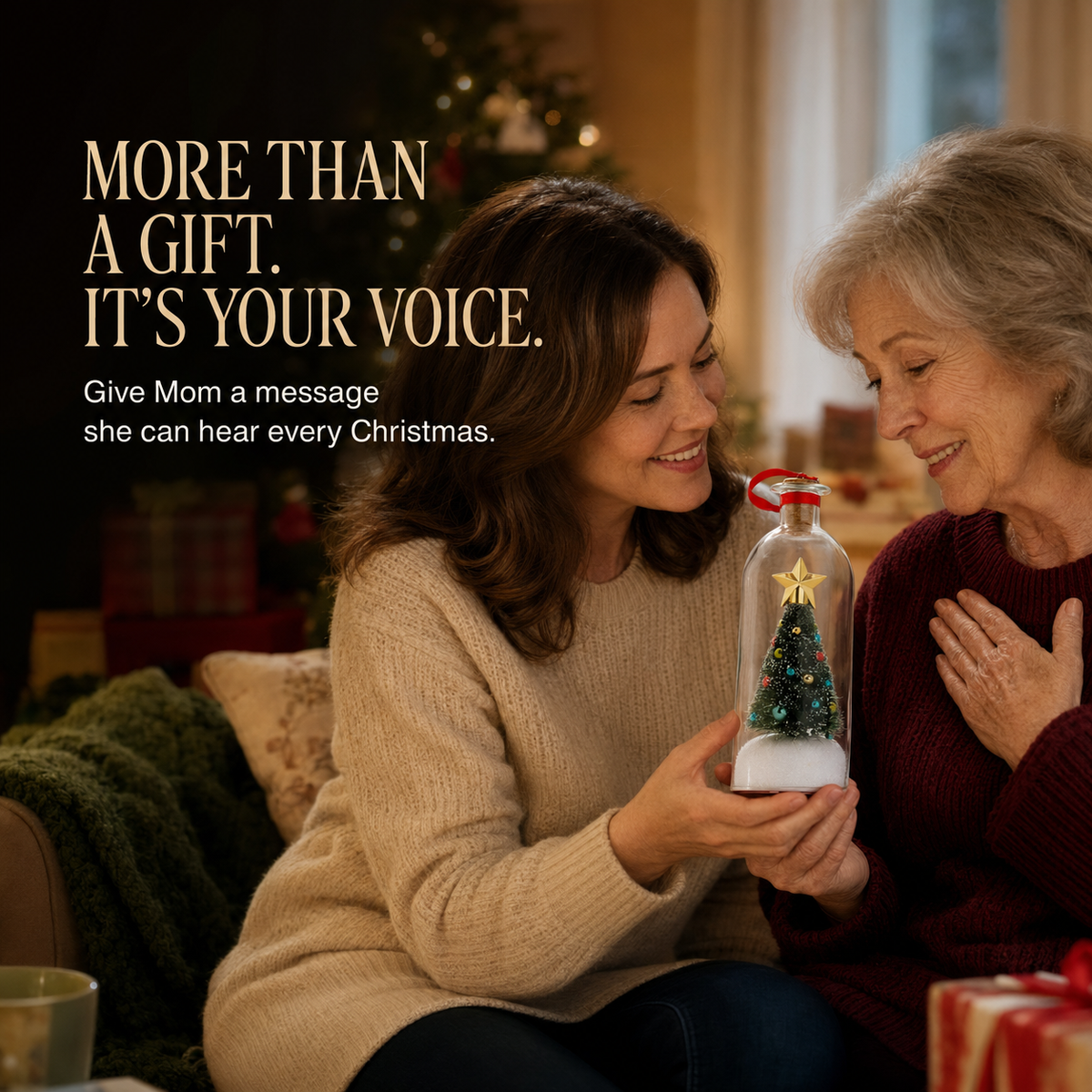 Record-a-Message Christmas Tree in a Bottle – Voice Keepsake