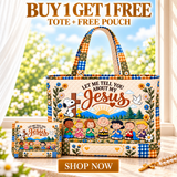 Let Me Tell You About My Jesus Personalized Quilted Tote Bag