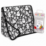 Color-In Christmas Blanket with 24 Markers – Family Doodle Throw