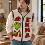 Christmas Is Coming Personalized Name Flannel Fleece Vest