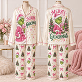 Merry Grinchmas Personalized Name Button Down Pajamas