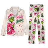 Merry Grinchmas Personalized Name Button Down Pajamas