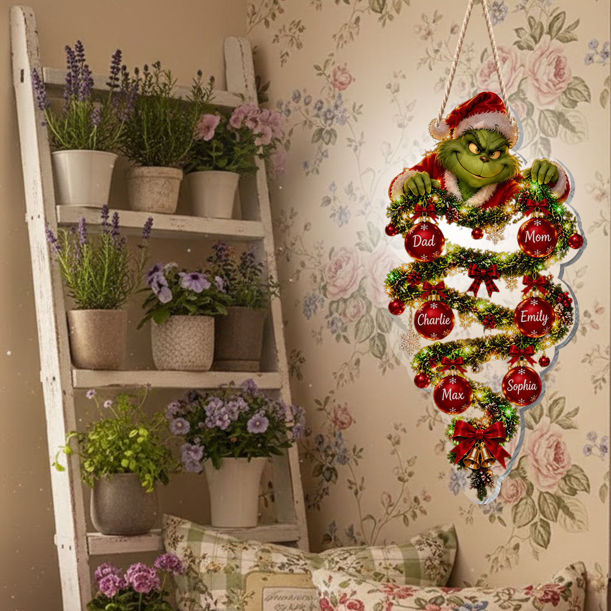 Merry Grinchmas Personalized Family LED Light Acrylic Sign