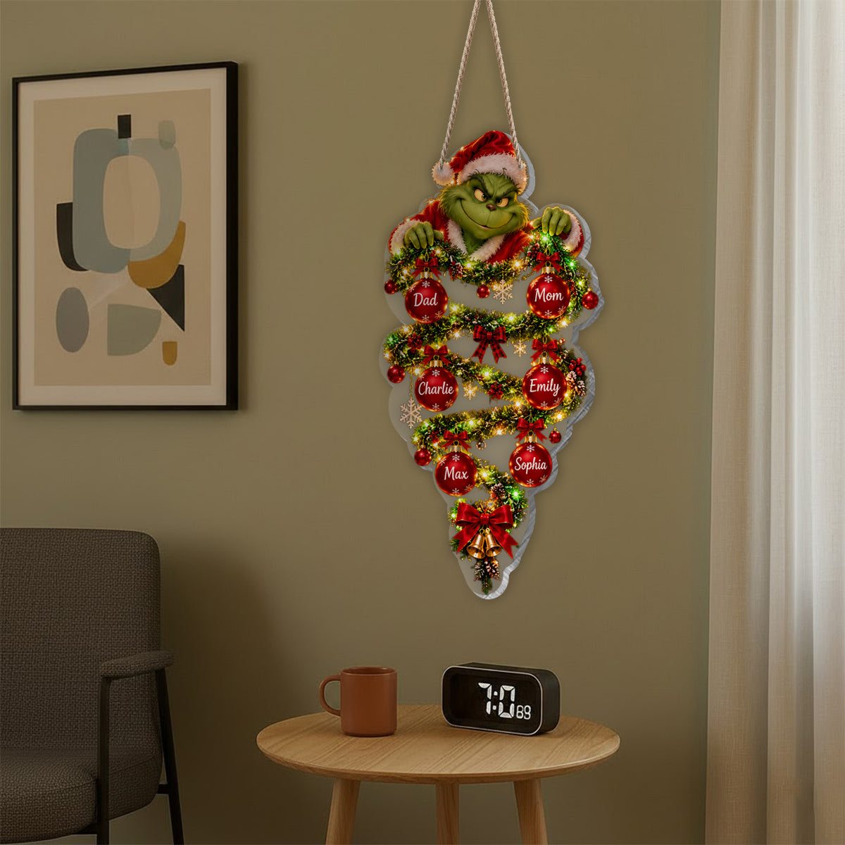 Merry Grinchmas Personalized Family LED Light Acrylic Sign