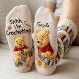 Just Loves Crocheting Honey Bear Personalized Crew Socks