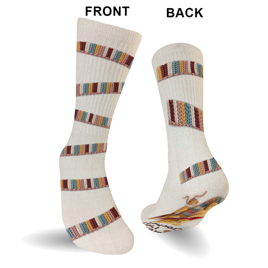 Just Loves Crocheting Honey Bear Personalized Crew Socks