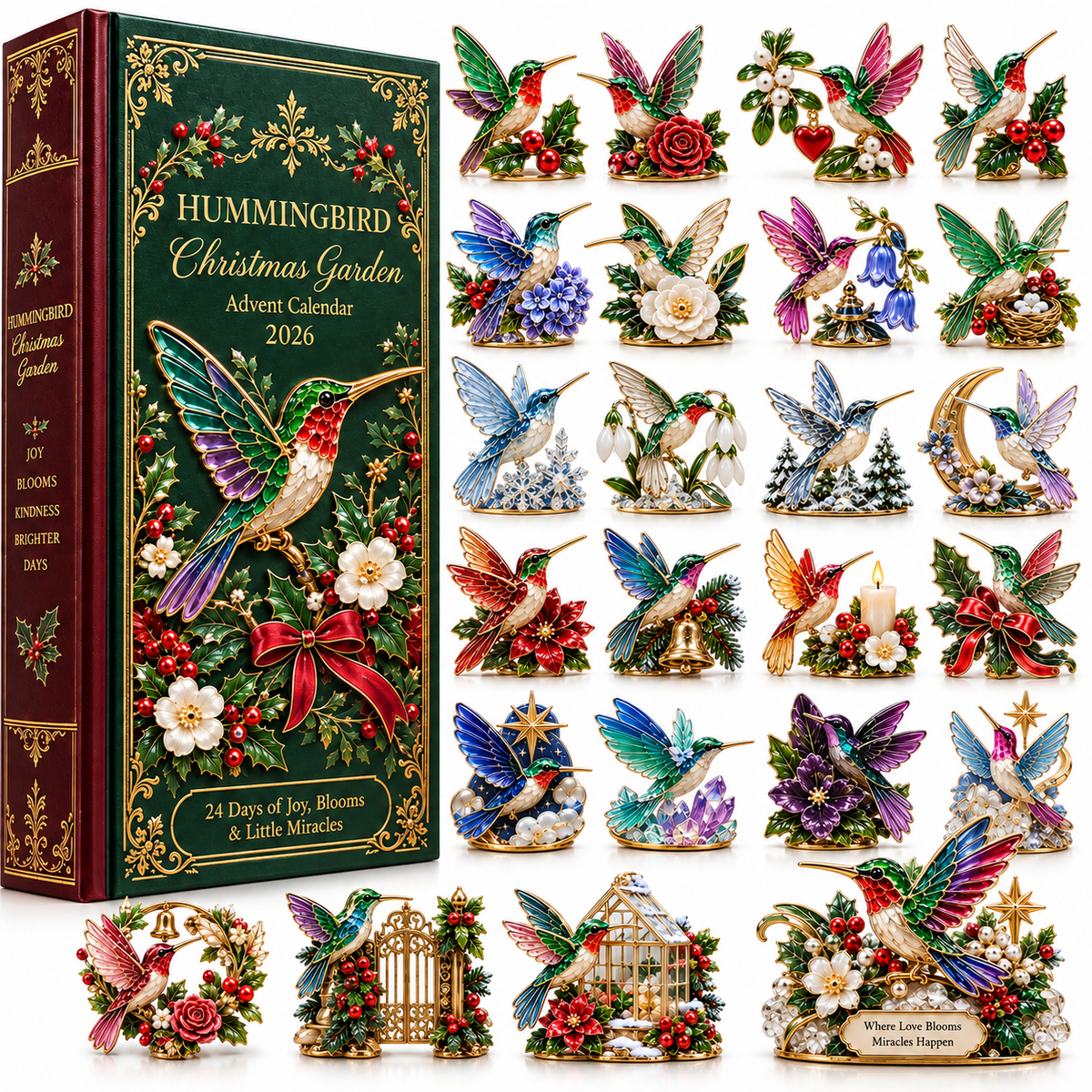Hummingbird Christmas Garden Advent Calendar 2026 – 24 Days of Joy in Bloom
