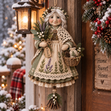 Good Luck Granny Hanging Decor – Rustic Christmas Door Doll