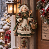 Good Luck Granny Hanging Decor – Rustic Christmas Door Doll