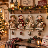 Good Luck Granny Hanging Decor – Rustic Christmas Door Doll