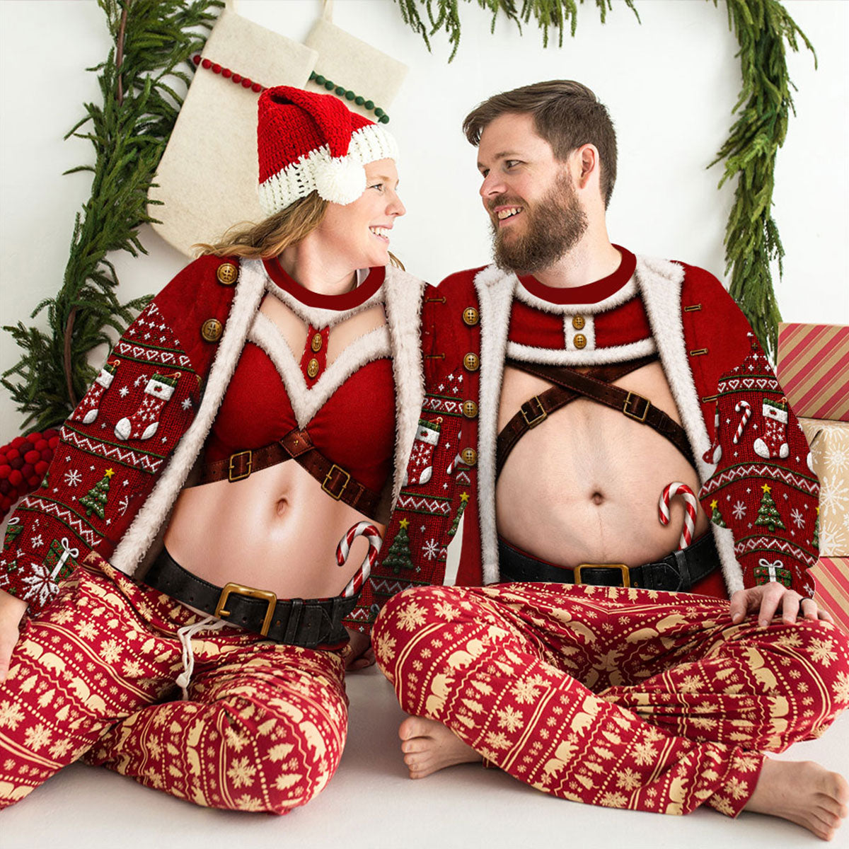 Santa Body Personalized Funny Ugly Christmas Sweatshirt