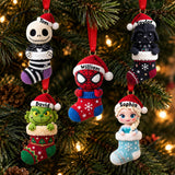 Knitted Characters Christmas Stocking Personalized Ornament