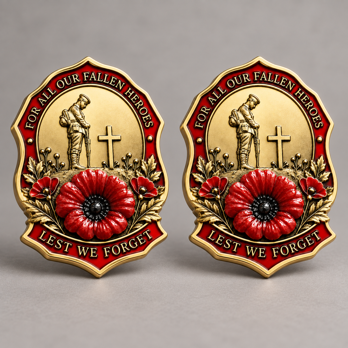 Fallen Heroes Red Poppy Brooch – Lest We Forget