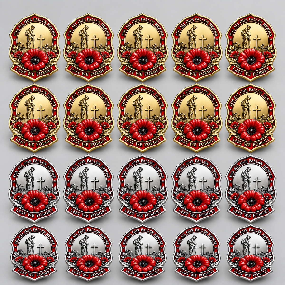 Fallen Heroes Red Poppy Brooch – Lest We Forget