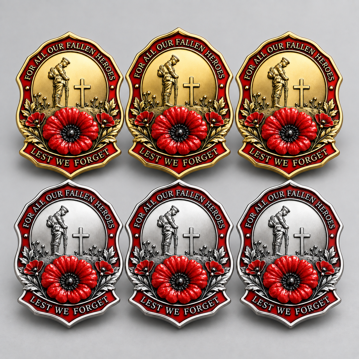 Fallen Heroes Red Poppy Brooch – Lest We Forget