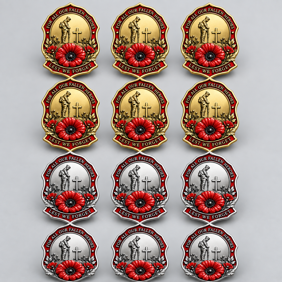 Fallen Heroes Red Poppy Brooch – Lest We Forget