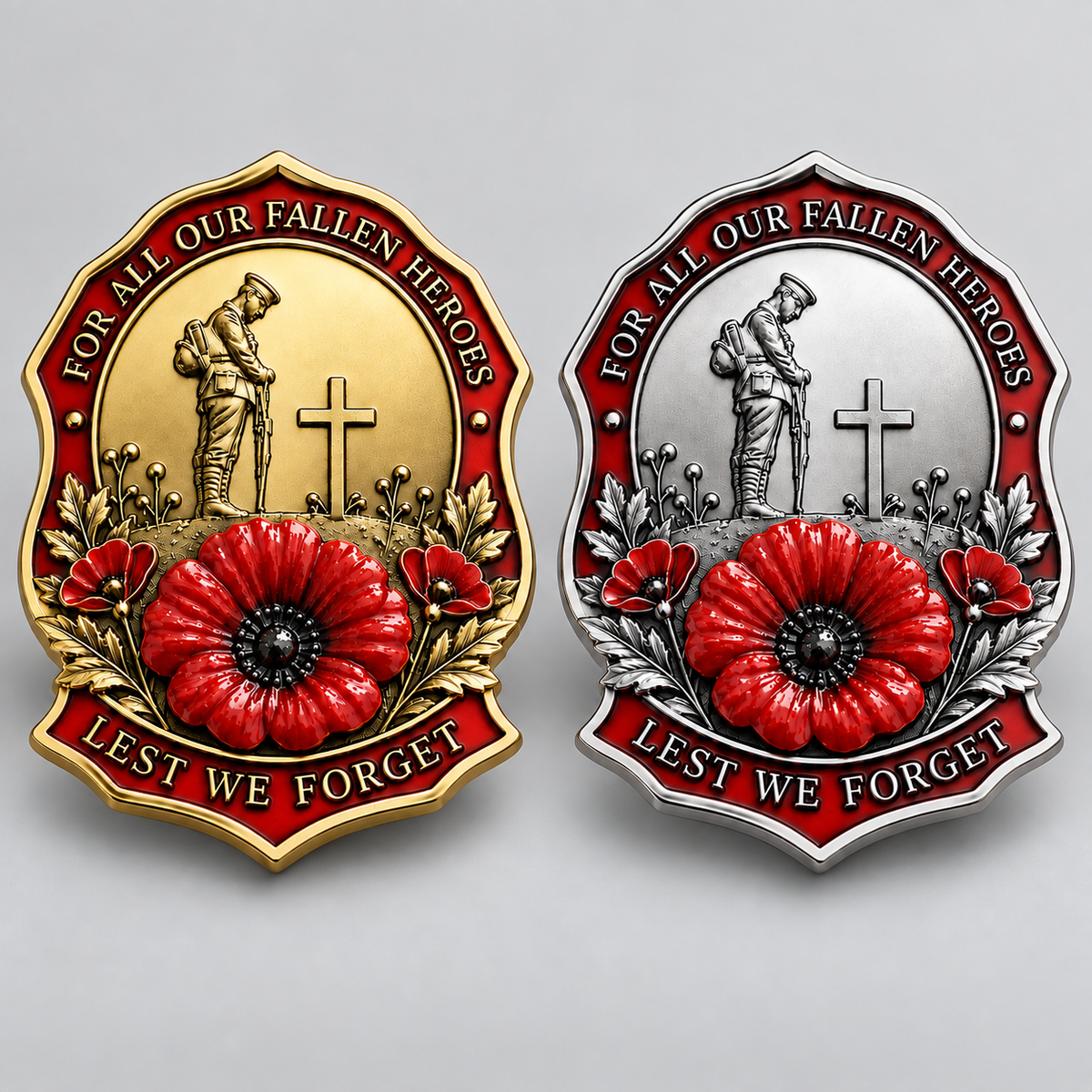 Fallen Heroes Red Poppy Brooch – Lest We Forget