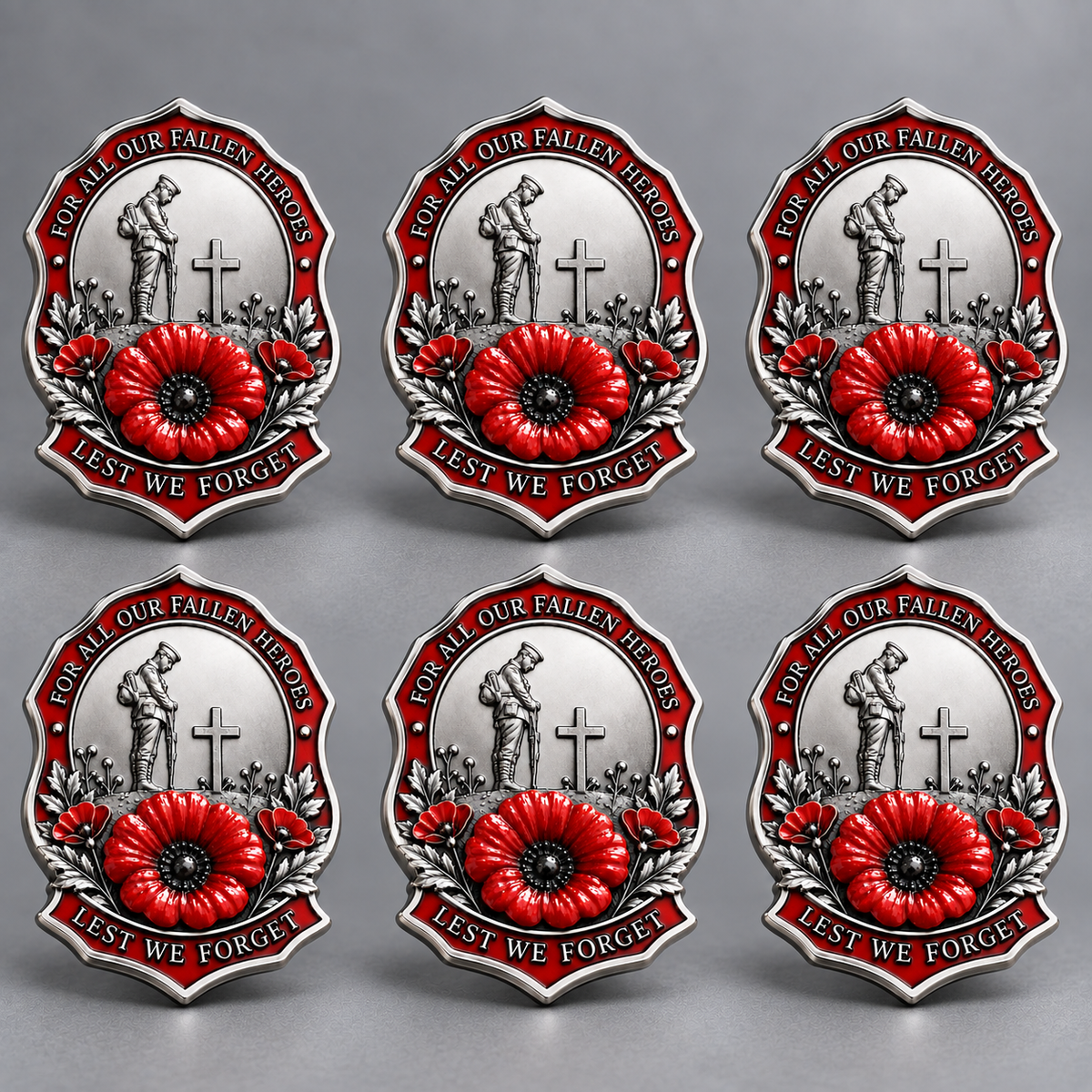 Fallen Heroes Red Poppy Brooch – Lest We Forget