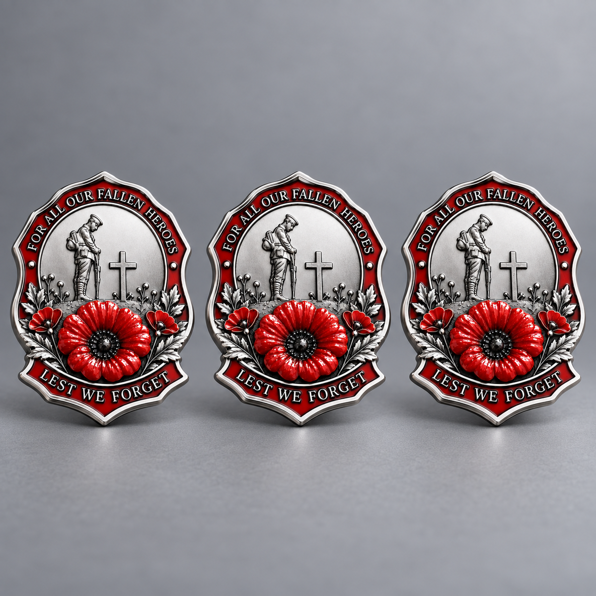 Fallen Heroes Red Poppy Brooch – Lest We Forget
