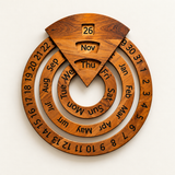 Vintage Wooden Perpetual Calendar – Rotating Wall & Desk Decor