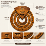 Vintage Wooden Perpetual Calendar – Rotating Wall & Desk Decor