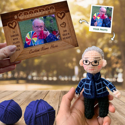Craftzily - Personalized Crochet Memorial, In Loving Memory, Dad Grandparent Memorial