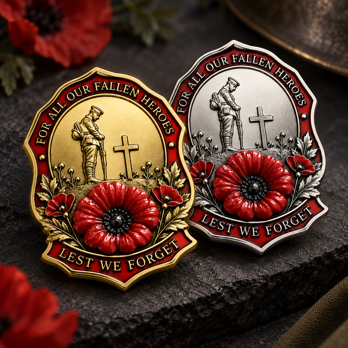 Fallen Heroes Red Poppy Brooch – Lest We Forget
