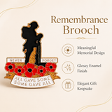 Red Poppy Remembrance Brooch – All Gave Some, Some Gave All