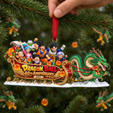 Warriors And Magical Dragon Christmas Sleigh Personalized Ornament