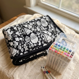 Color-In Christmas Blanket with 24 Markers – Family Doodle Throw