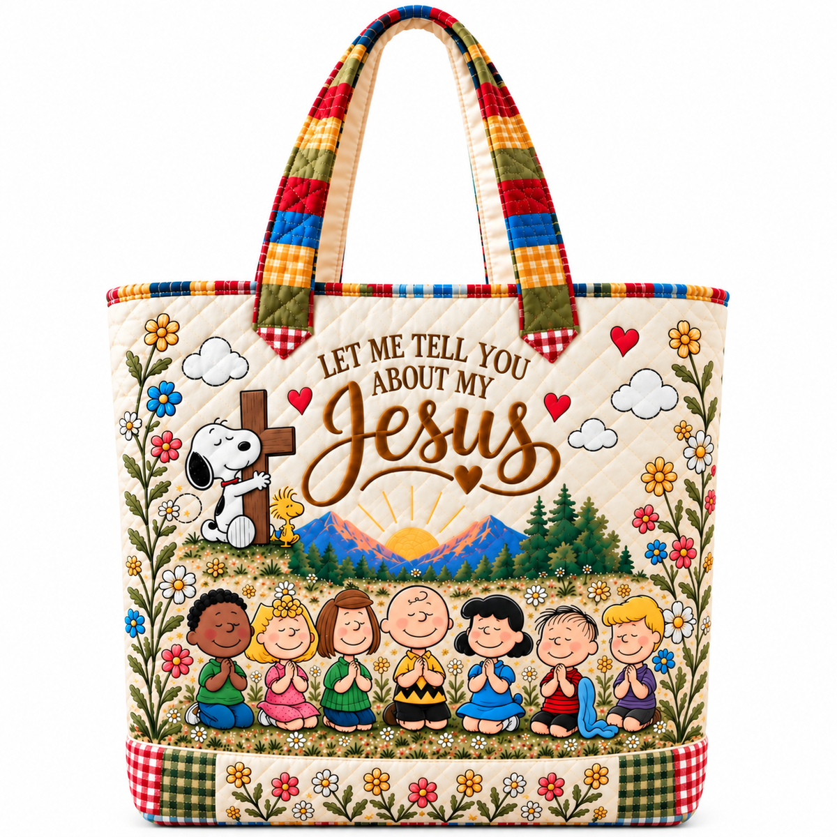 Let Me Tell You About My Jesus Personalized Quilted Tote Bag