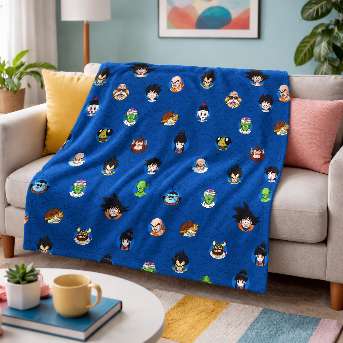 Blue Galaxy Adventure Heroes and Legendary Warriors Blanket