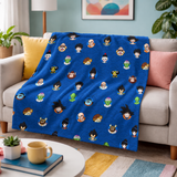 Blue Galaxy Adventure Heroes and Legendary Warriors Blanket