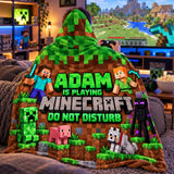 Do Not Disturb Gamer Personalized Hooded Blanket