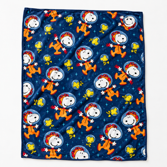 Cosmic Puppy Space Adventure Starry Night Throw Blanket