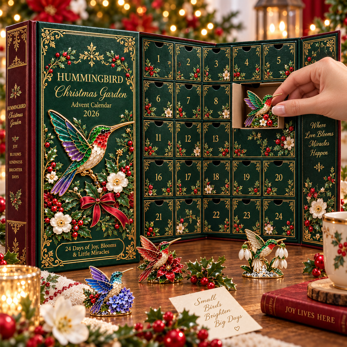 Hummingbird Christmas Garden Advent Calendar 2026 – 24 Days of Joy in Bloom
