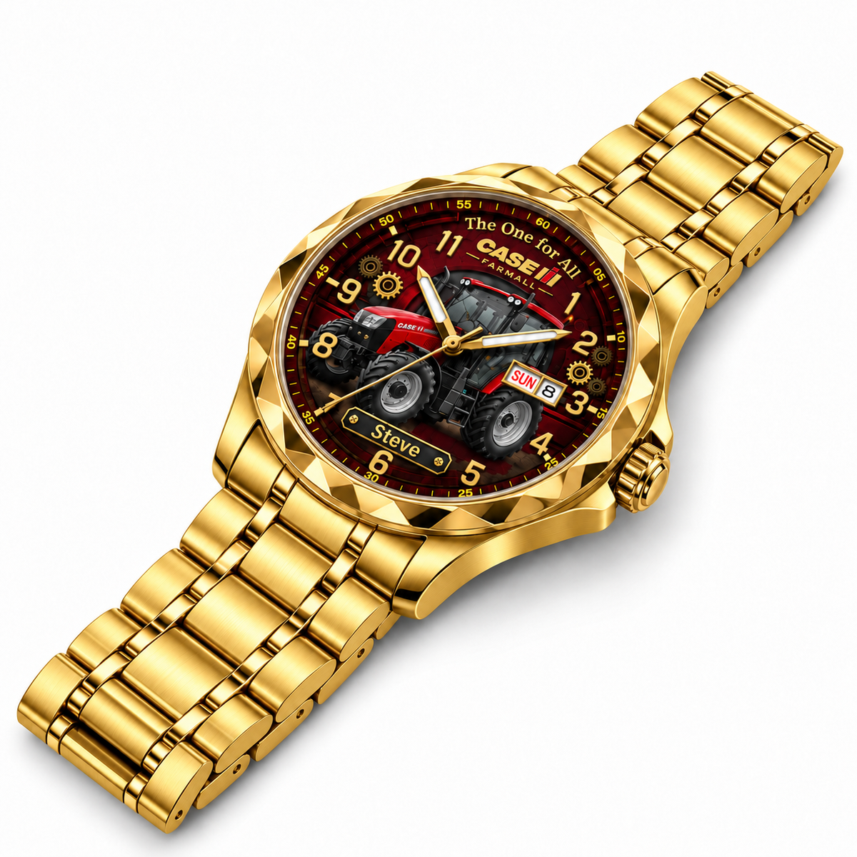 FM Red Tractor Heritage Watch - Personalized Men's Wrist Watch - Gift For Farmers