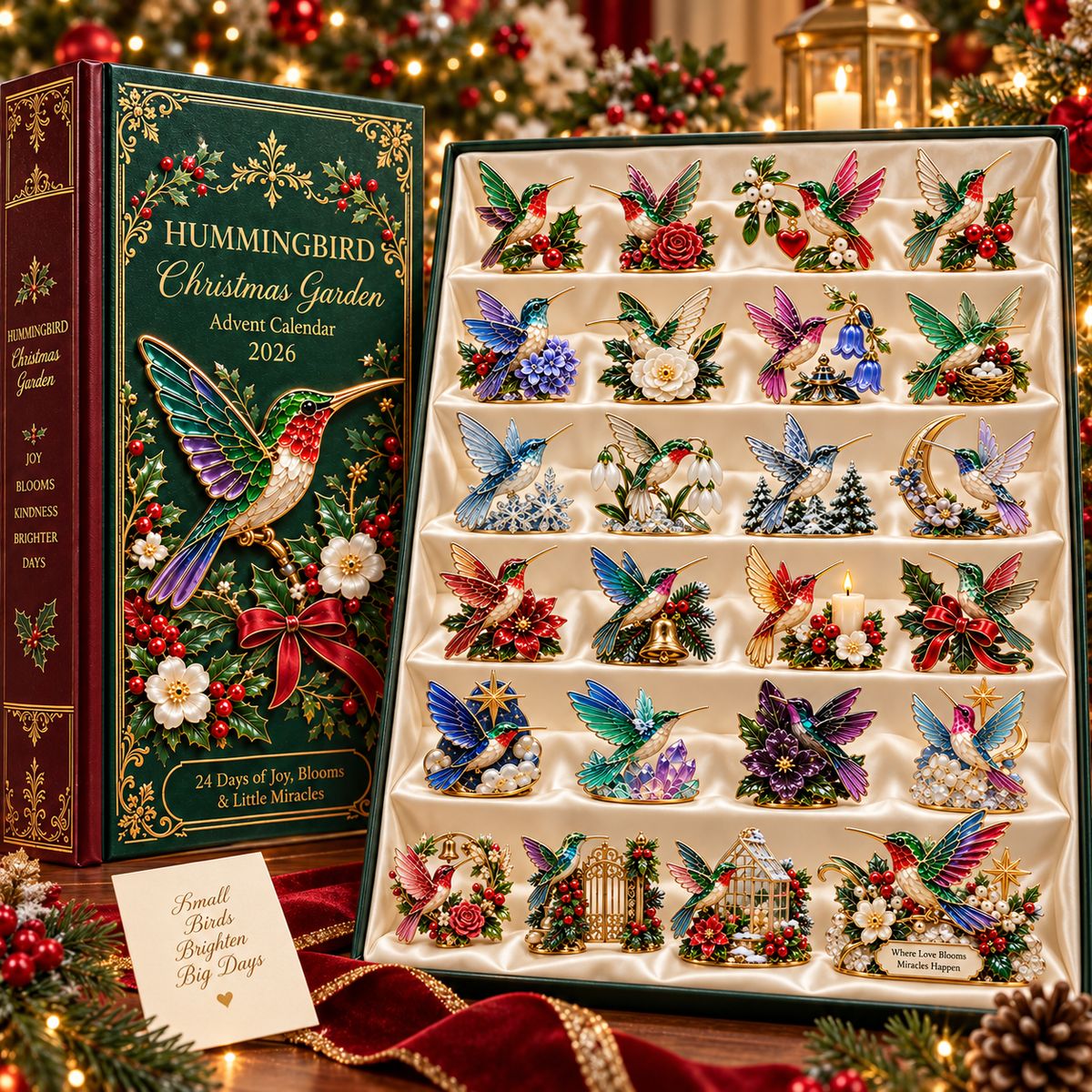 Hummingbird Christmas Garden Advent Calendar 2026 – 24 Days of Joy in Bloom