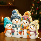 Snowman Grandma & Grandkids Personalized Light Box