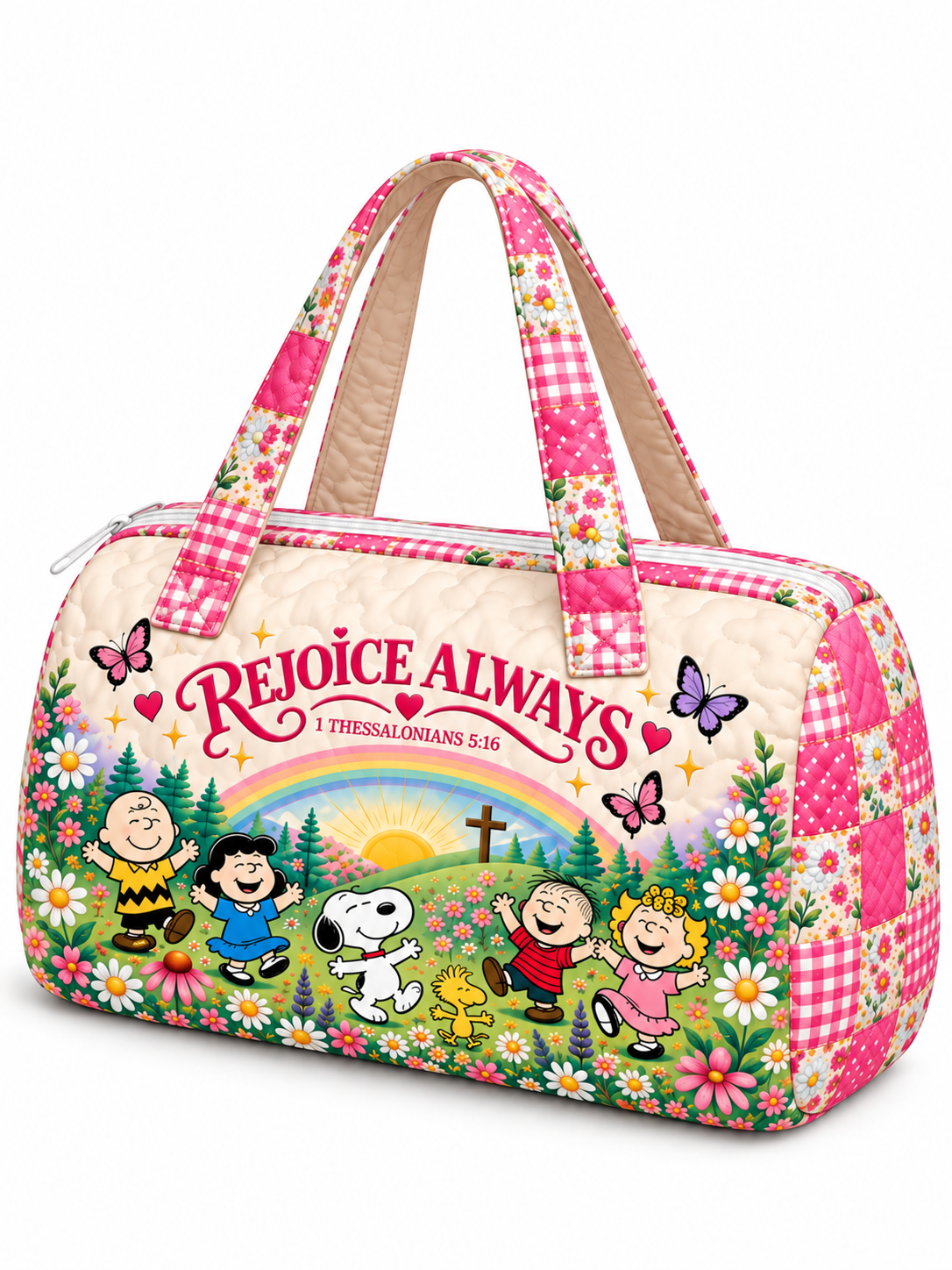 Rejoice Always Personalized Quilted Duffle Bag