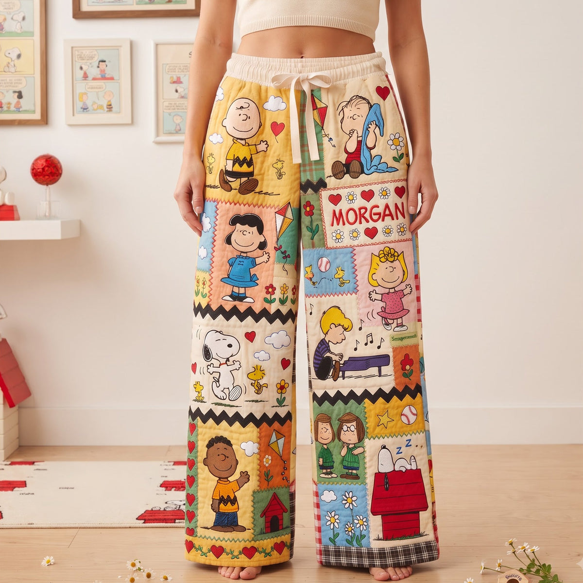 Lovely Comic Characters Personalized Button-Up Pajamas