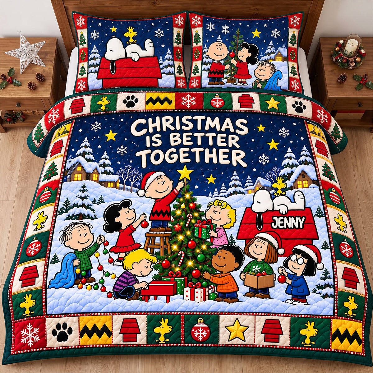 Christmas Is Better Together Personalized Quilt Bedding Set
