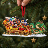 Warriors And Magical Dragon Christmas Sleigh Personalized Ornament