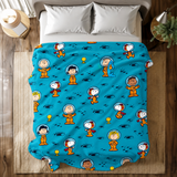 Little Space Explorers Moon Mission Adventure Throw Blanket