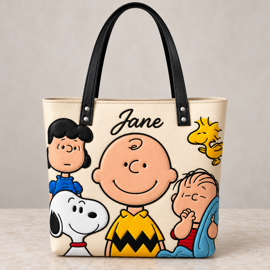 Happiness Is A Warm Hug Custom Name Gift For Her - Personalized Tote Bag