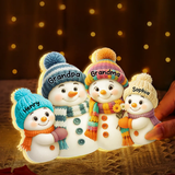 Snowman Grandparents & Grandkids Personalized 3D Effect Light Box