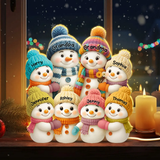 Snowman Grandparents & Grandkids Personalized 3D Effect Light Box